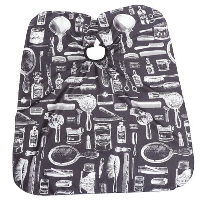 CALLARON Polyester Barber Cape with Mustache Pattern