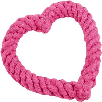 Zhhuoc Pink Heart-Shaped Cotton Rope Toy