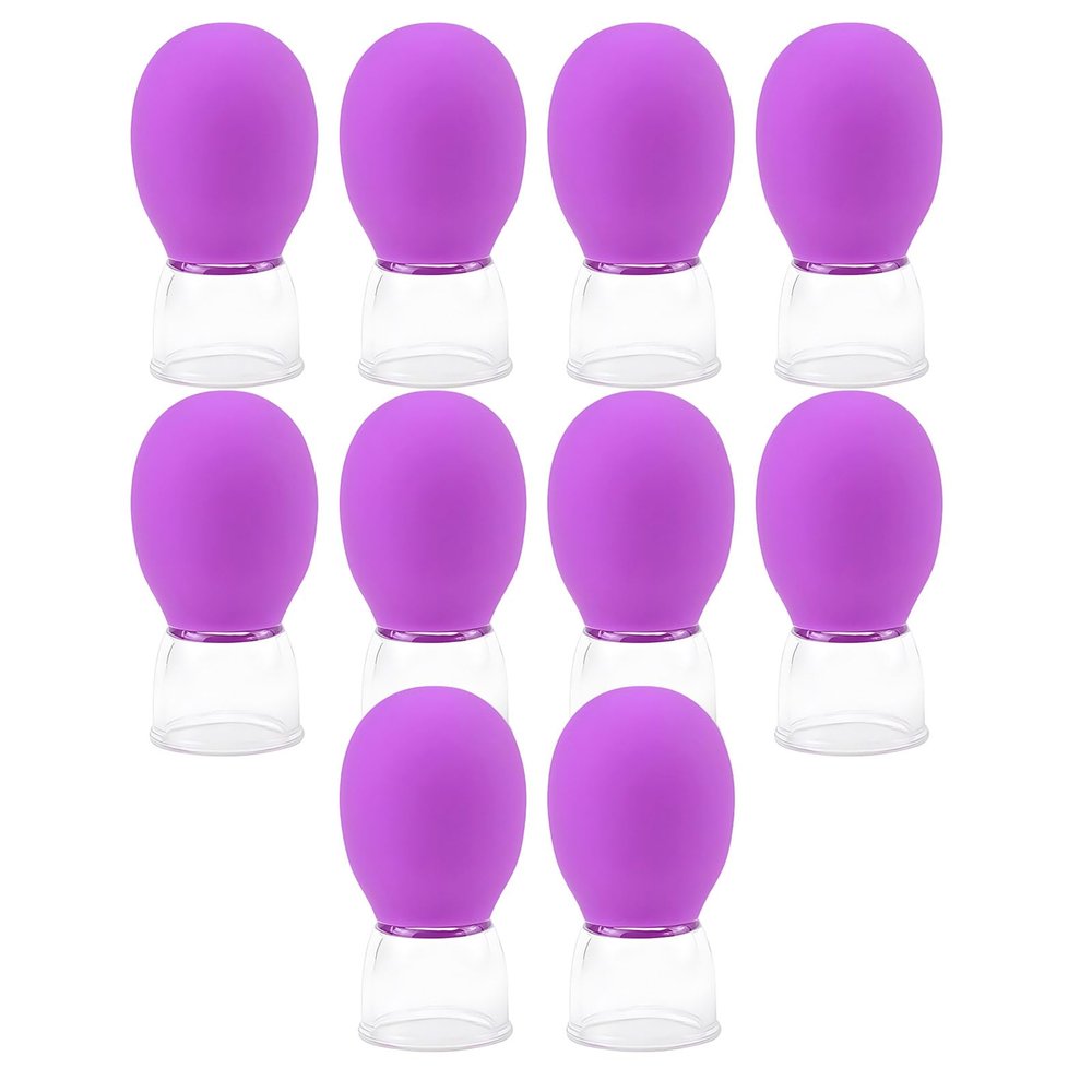 10-Piece Glass Cupping Set with Silicone Cups for Face and Body