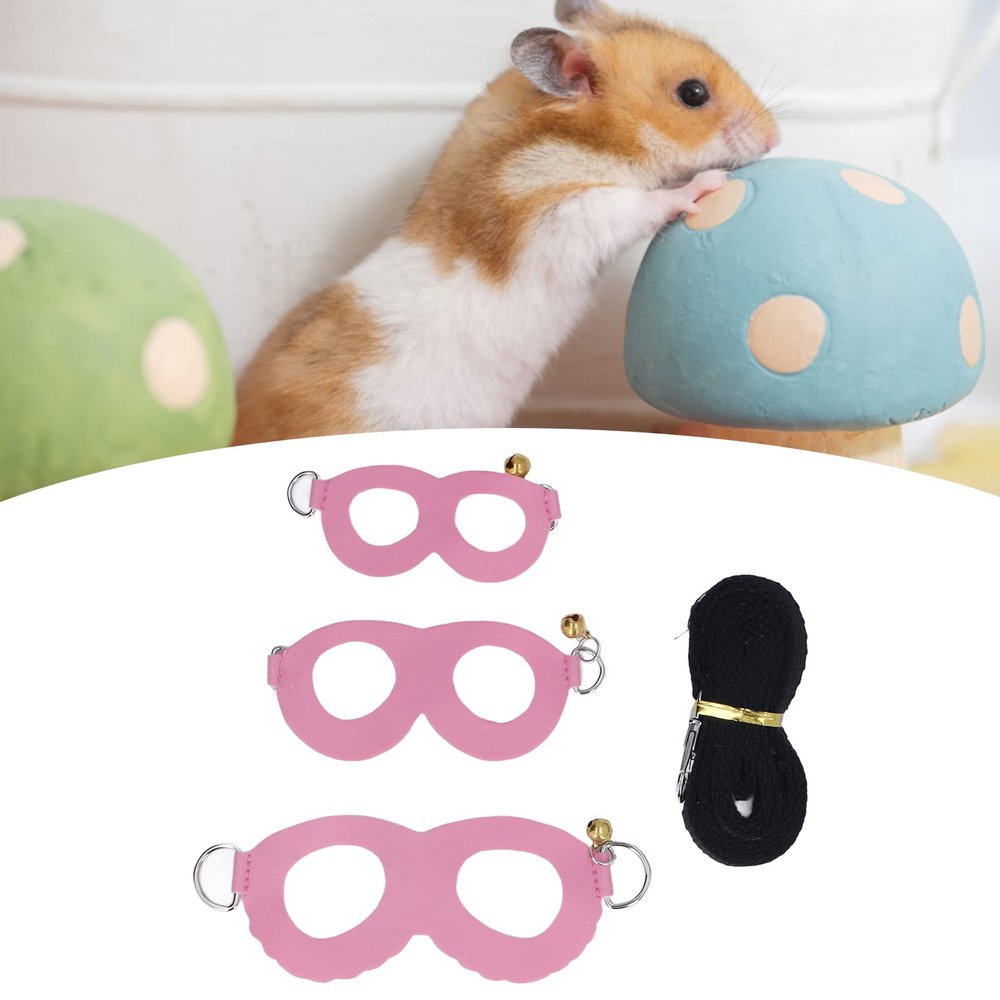 Sustvita Small Animal Training Vest, Sugar Glider Harness and Leash Combo for Hamsters, Rabbits, and Bearded Dragons (Pink)
