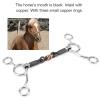 Nutrieess Horse Bit, Black Steel Mouth, Loose-Ring Snaffle with D-Ring view 3