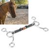 Nutrieess Horse Bit, Black Steel Mouth, Loose-Ring Snaffle with D-Ring view 4