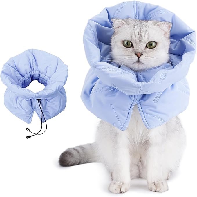 Poiinvc Cat Recovery Collar (Blue, S)