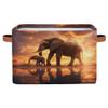 Mexpekil Foldable Storage Basket for Kids, Africa Elephant Family Design view 1