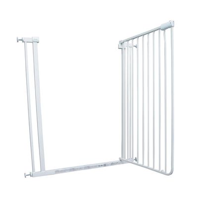 White Pressure-Mounted Stair Gate, Adjustable 85–91 cm, 100 cm High