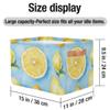 Mexpekil Collapsible Toy Storage Baskets, Fabric Shelf Bins with Handles, Yellow Lemon Pattern and Light Blue, 2-Pack view 4
