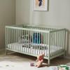 Kids Collective Baby Crib, 60x120 & 70x140 cm, Adjustable Base, Removable Slats, Solid Beech Wood, Green view 1