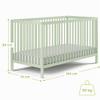 Kids Collective Baby Crib, 60x120 & 70x140 cm, Adjustable Base, Removable Slats, Solid Beech Wood, Green view 2