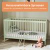 Kids Collective Baby Crib, 60x120 & 70x140 cm, Adjustable Base, Removable Slats, Solid Beech Wood, Green view 3