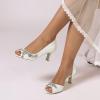 Gycdwjh Women's Royal Blue Satin Rhinestone Bridal Pumps, Mid Kitten Heel, EU 41 view 2