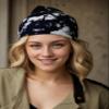 Boho Stretch Headband with Paisley Pattern, White-Black view 4