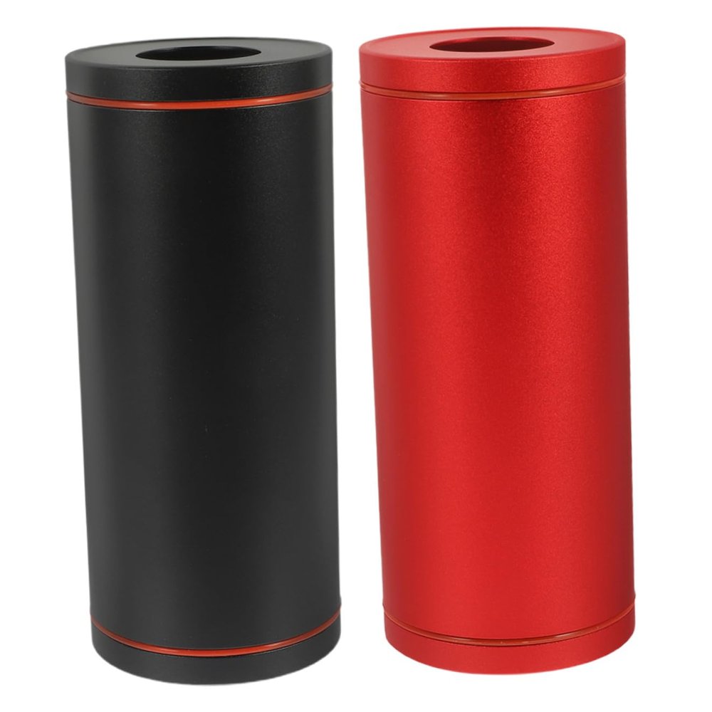 2-Piece Cylindrical Tissue Box Set for Car, Round, Black