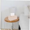 Hoement Elegant PU Leather and Solid Wood Tissue Box, Rectangular Tissue Dispenser with Storage view 2