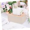 Hoement Elegant PU Leather and Solid Wood Tissue Box, Rectangular Tissue Dispenser with Storage view 3