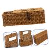 Multifunctional Tissue Box Holder, Faux Rattan for Office view 3