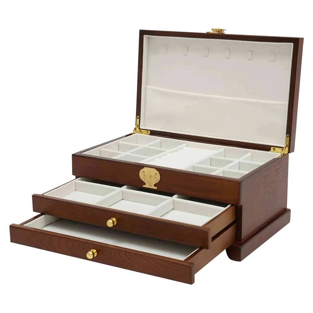 Rinteea Dark Jewelry Box with 3 Drawers