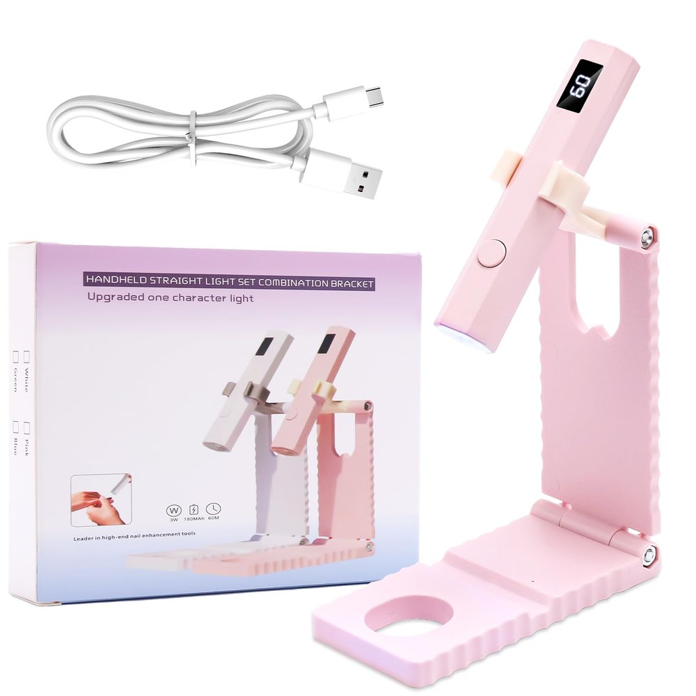 Mini Portable Rechargeable UV/LED Nail Lamp for Gel Nails and Nail Strips, Pink