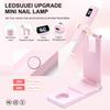 Mini Portable Rechargeable UV/LED Nail Lamp for Gel Nails and Nail Strips, Pink view 3