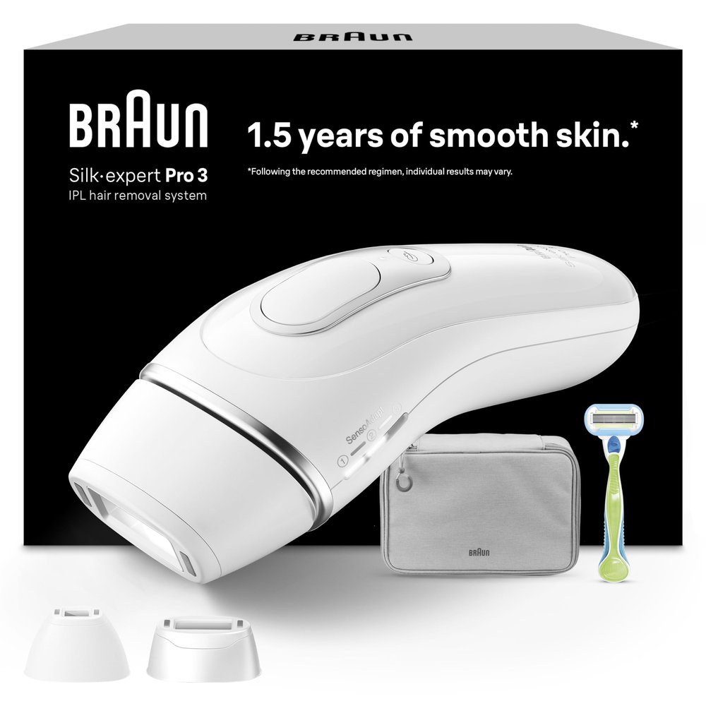 Braun IPL Hair Removal Device Silk-expert Pro 3, PL3222, White/Silver
