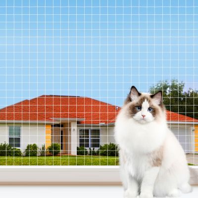 YeeBeny Cat Net for Balcony, 1.8 x 3 m, Reinforced Stainless Steel Wire Safety Net, White