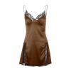 Sexy Satin Lace Nightgown for Women view 2