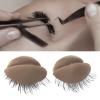 3 Pairs Mannequin Head Eyelids with Eyelashes for Lash Extension Practice, Beginner Training and Display (Brown) view 2