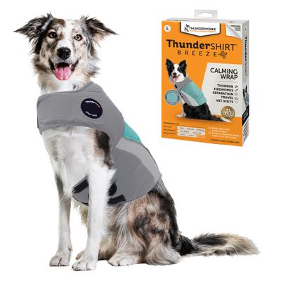ThunderShirt Breeze for Dogs, Large, Aqua, Extra-Breathable Mesh Anxiety Relief Vest