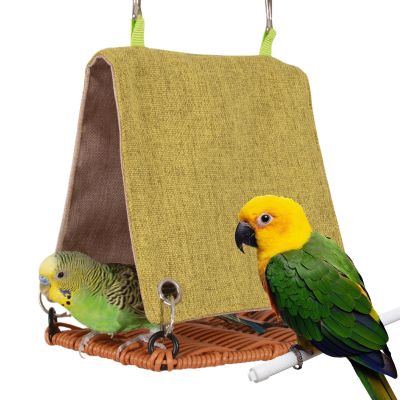 For Parrots: Scratch-Resistant Rattan-Look Bird Hammock for Cages