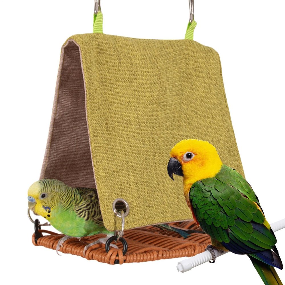 For Parrots: Scratch-Resistant Rattan-Look Bird Hammock for Cages