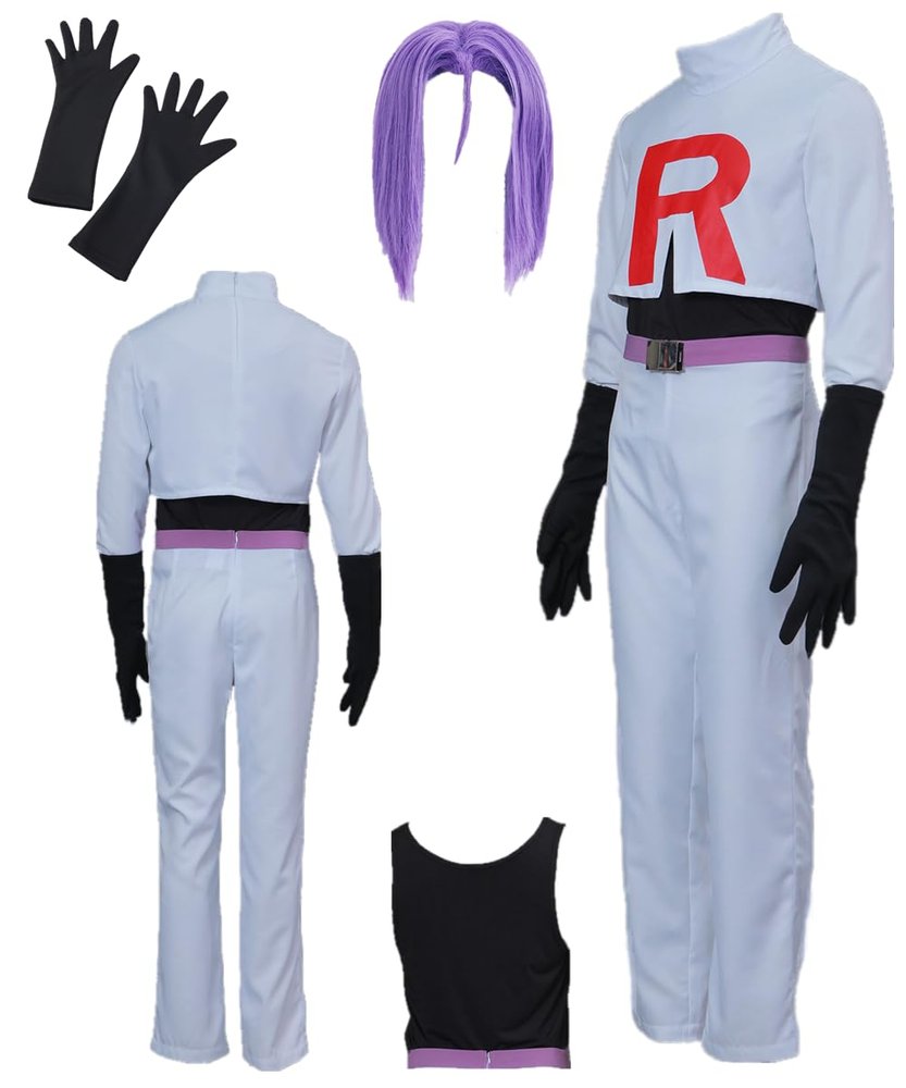 TYRHDJZQ Anime Cosplay White Long Shirt and Pants Men's Costume Outfit, Halloween, White, XS