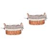 Toddmomy 2-Piece Rattan Storage Baskets, Cotton and Linen, Decorative Baskets for Desk and Bedroom view 1