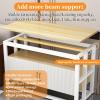 FORRTY Aquarium Stand with Cabinet, 2-Tier Fish Tank Rack, 40–120 cm, White/Wood view 2