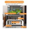 FORRTY Aquarium Stand with Cabinet, 2-Tier Fish Tank Rack, 40–120 cm, White/Wood view 3