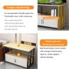 FORRTY Aquarium Stand with Cabinet, 2-Tier Fish Tank Rack, 40–120 cm, White/Wood view 4