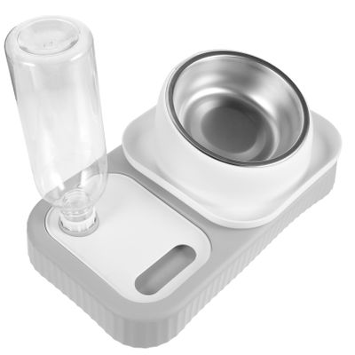 2-in-1 Plastic Feeder for Cats and Dogs