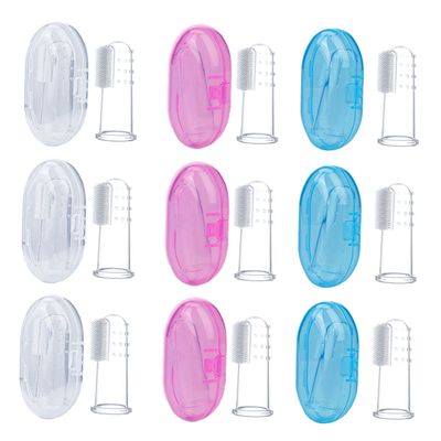 DEARMAMY 9-Piece BPA-Free Silicone Finger Toothbrush Set for Babies