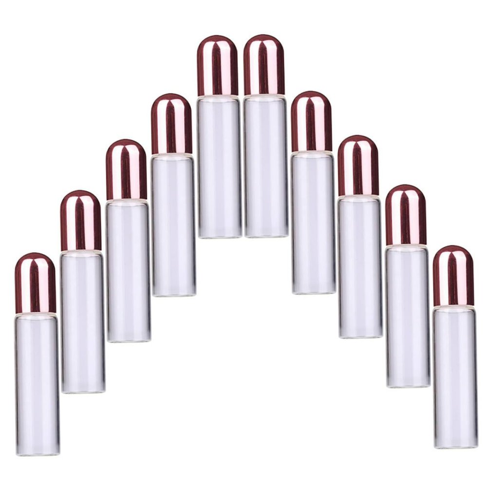 Gatuida 1 ml Pink Glass Roller Bottles for Liquids