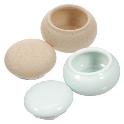 Happyyami Ceramic Storage Boxes for Essential Oils with Lids, 2 Pcs