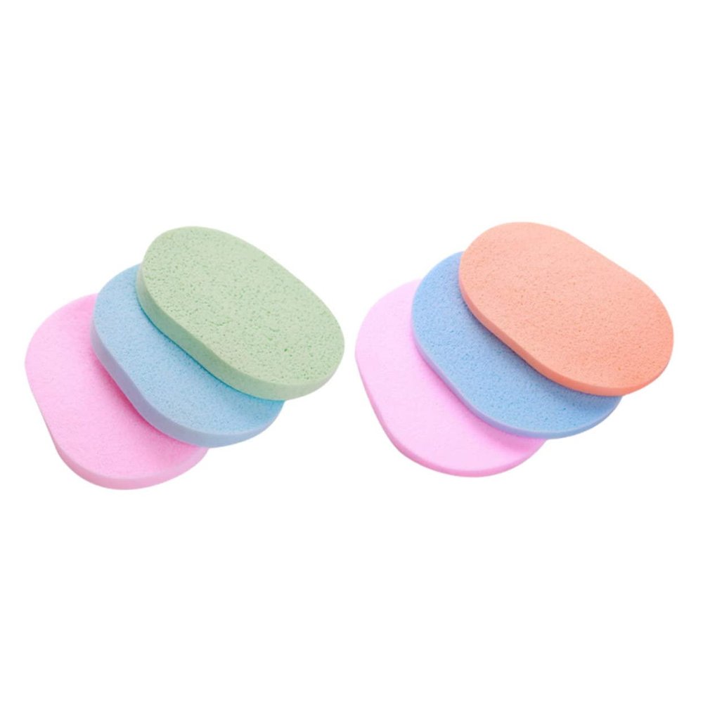 SOPOTUTU 6-Piece Facial Cleansing Sponges, Konjac-Like Exfoliating Pads, Reusable, Portable, Random Color