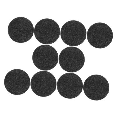 Electric Pedicure Scrubber, 10 Pieces, Frosted Stone, Round, Black