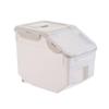 Kisangel Pet Food Container with Measuring Cup, PP, Beige, 4 Wheels view 1