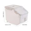 Kisangel Pet Food Container with Measuring Cup, PP, Beige, 4 Wheels view 2