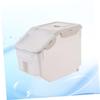 Kisangel Pet Food Container with Measuring Cup, PP, Beige, 4 Wheels view 3