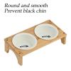 Elevated Dog Bowl with Non-Slip Wooden Base, Leakproof, Small view 3