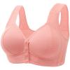 Guhmomh Seamless Women's Wire-Free Bra 2-Pack, Push-Up Bra with Front Closure, Anti-Sagging, Soft Comfortable Sleep Bustier, Wide Straps, Breathable T-Shirt Bralette for Everyday, Pink, 36 view 2