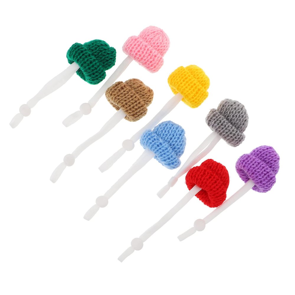 Toddmomy 8-Pack Knitted Mini Hats for Reptiles