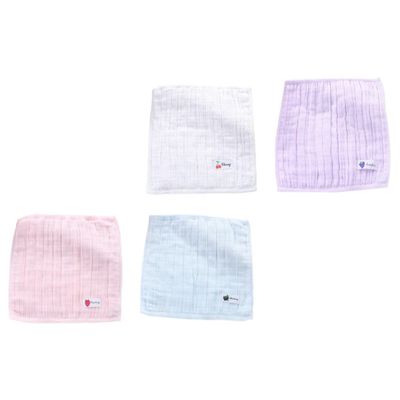 TOYANDONA 4-Piece Gauze Washcloths for Kids, Soft and Skin-Friendly, Washable, 25 x 25 cm, for Face and Drool, Random Colors