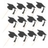 30th Birthday Cake Decorations, 24 Pieces, Black Paper and Wood view 1