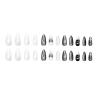 GlamRays 24-Piece Black Cat-Eye Almond Press-On Nails with 3D Crystal Design view 3