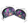 Cosmic Alien Makeup Bag, Neon Print, 2-Piece Set, White view 2